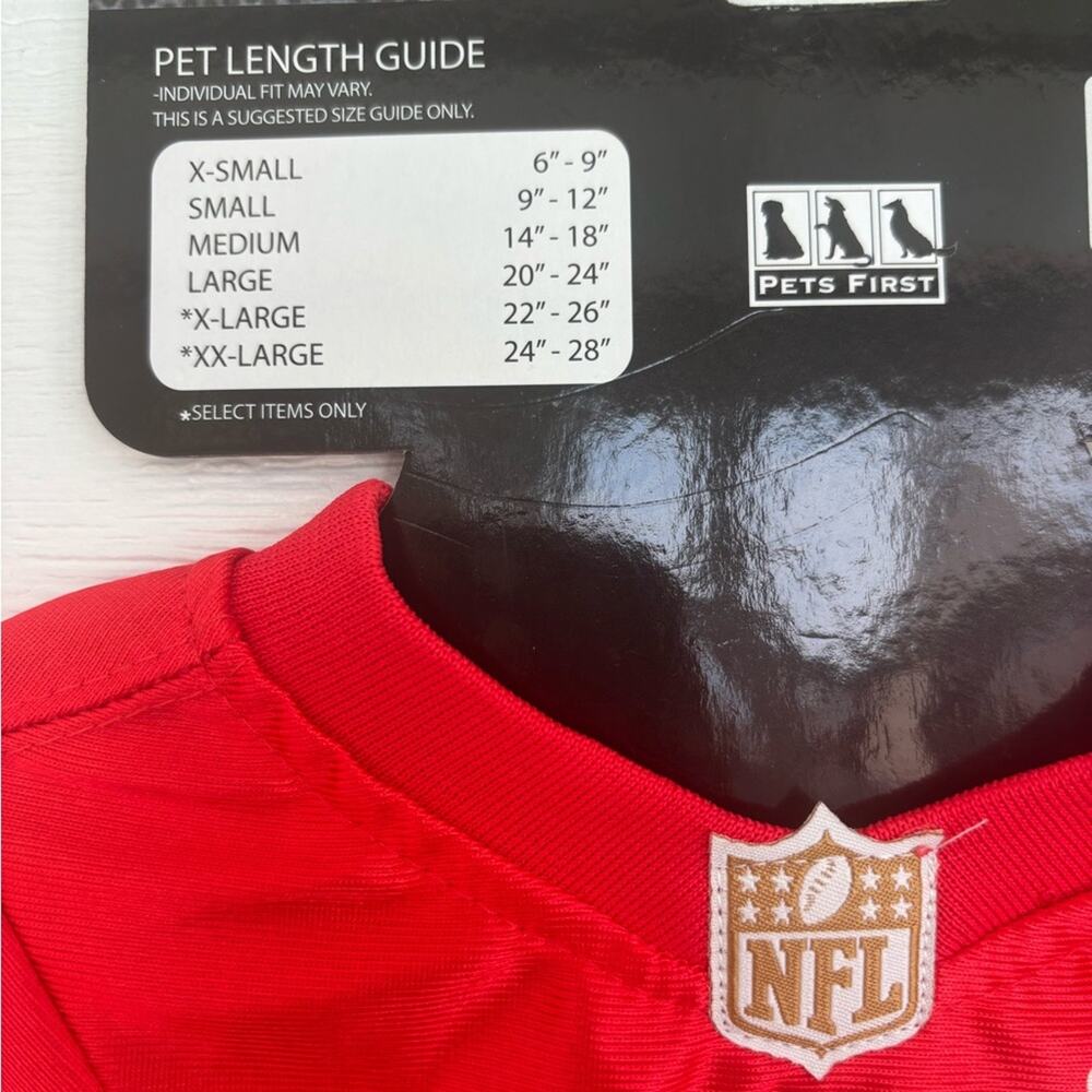 NWT Kansas City Chiefs NFL Red Pet Jersey with Chiefs Logo. NWT Size L - Picture 5 of 7